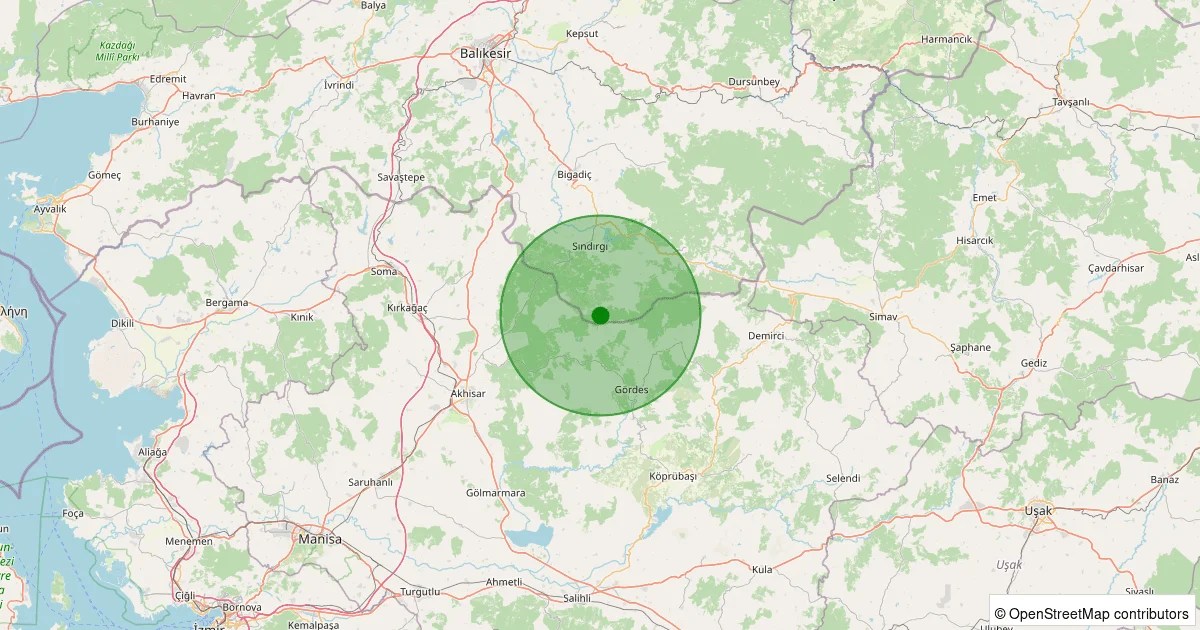 07 Ekim 2025 saat 20:07 - Gördes - 1.20ML depreminin harita gösterimi