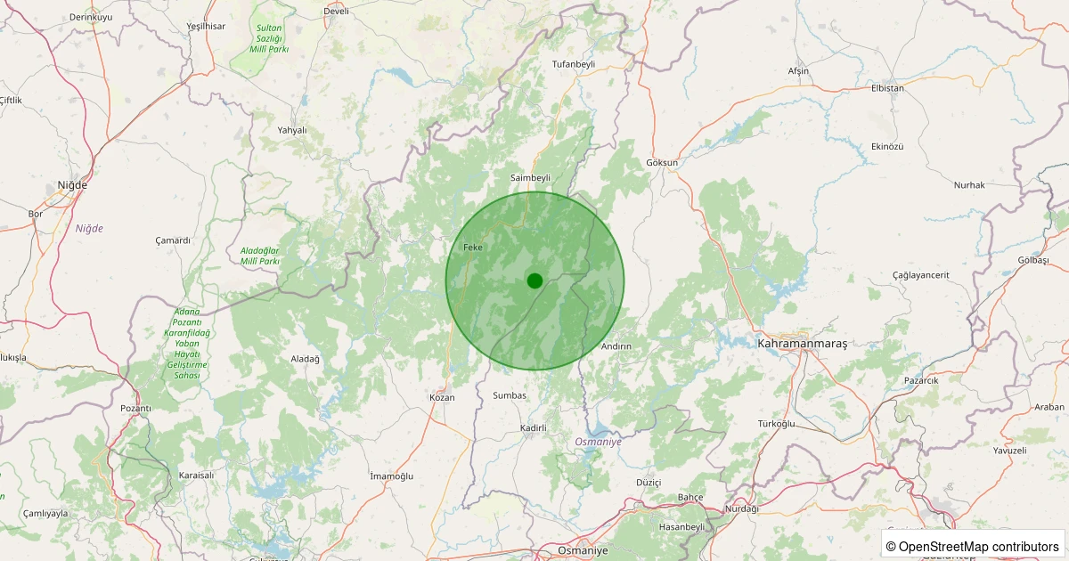 29 Ekim 2025 saat 13:13 - Kozan - Akçalıuşağı - 1.40ml depreminin harita gösterimi