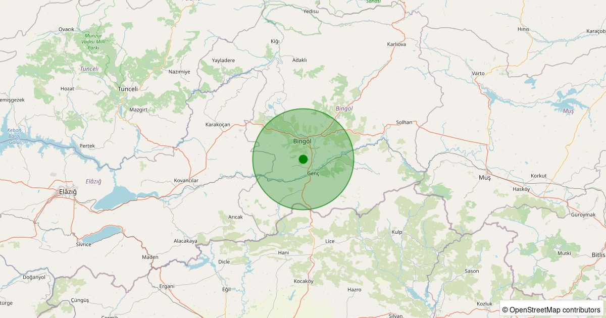 29 Ekim 2025 saat 13:53 - Merkez - Ardıçtepe Köyü - 1.70ml depreminin harita gösterimi