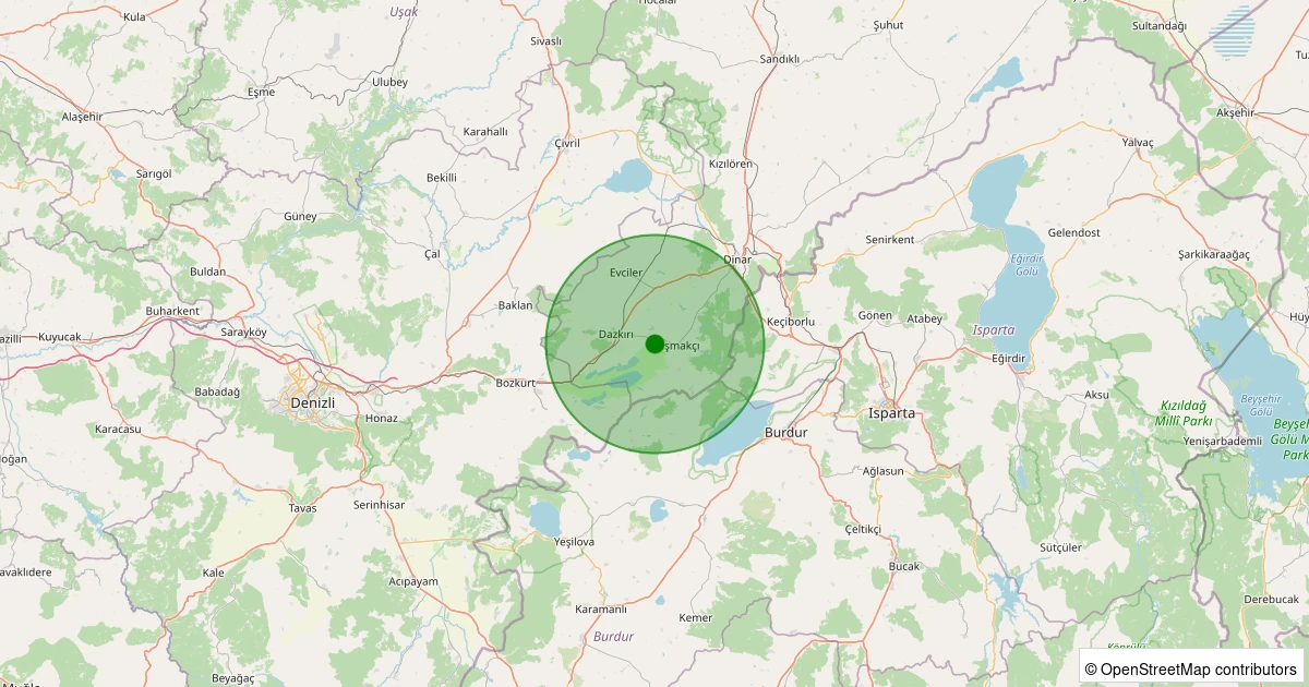 29 Ekim 2025 saat 15:17 - Başmakçı - Merkez/Başmakçı - 2.00ml depreminin harita gösterimi