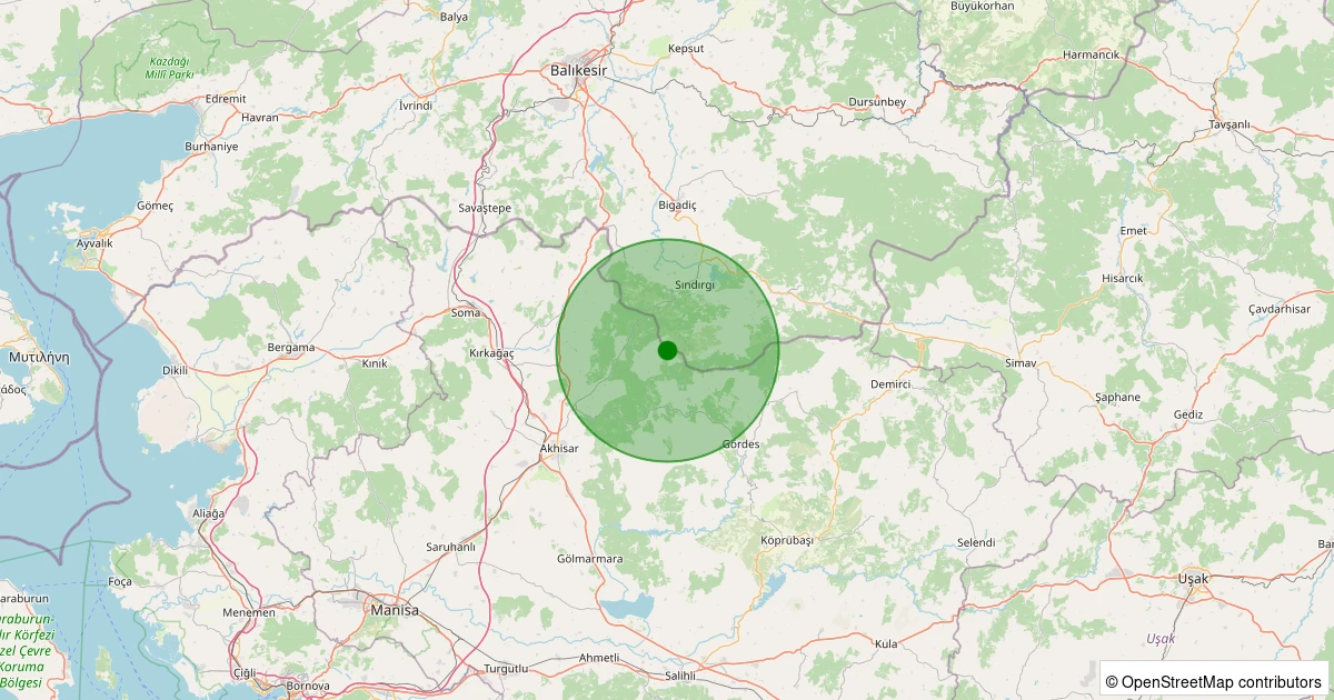29 Ekim 2025 saat 16:48 - Akhisar - 1.70ml depreminin harita gösterimi