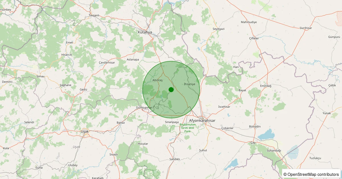 07 Ekim 2025 saat 10:59 - Altıntaş - Aydınlar(Batak) Köyü - 1.80ml depreminin harita gösterimi