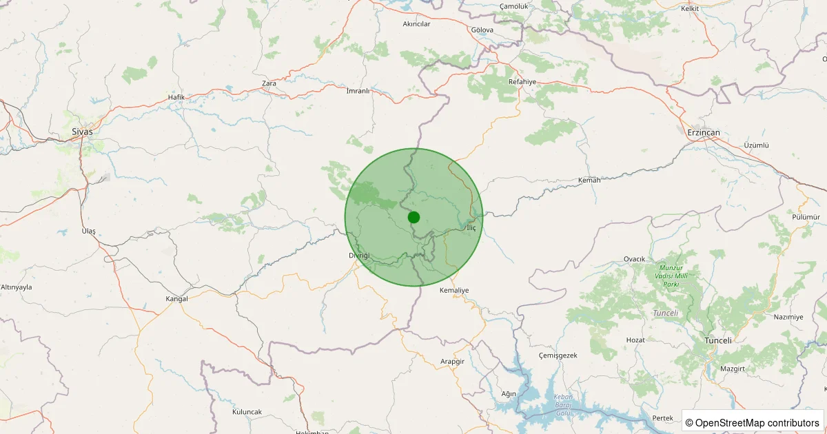 07 Ekim 2025 saat 03:05 - İliç - Altıntaş Köyü - 2.40ml depreminin harita gösterimi