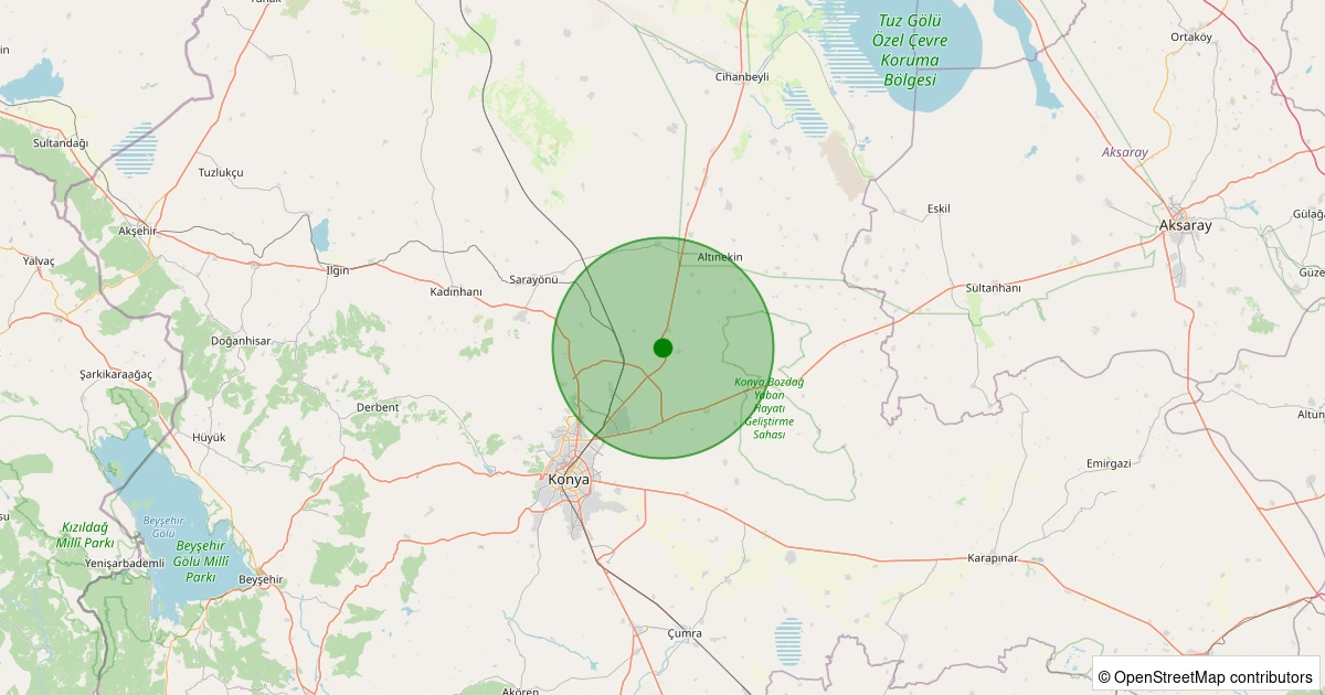30 Ekim 2025 saat 14:03 - Selçuklu - Yazıbelen Köyü - 1.40ml depreminin harita gösterimi