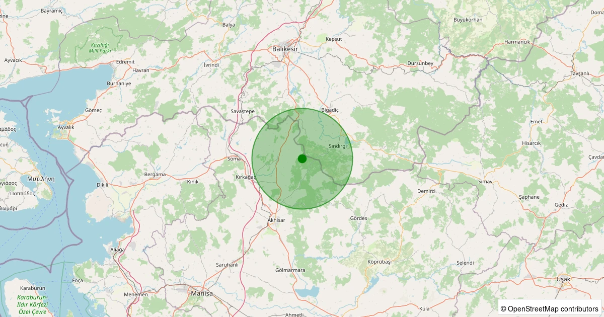 30 Ekim 2025 saat 20:55 - Akhisar - 2.00ml depreminin harita gösterimi