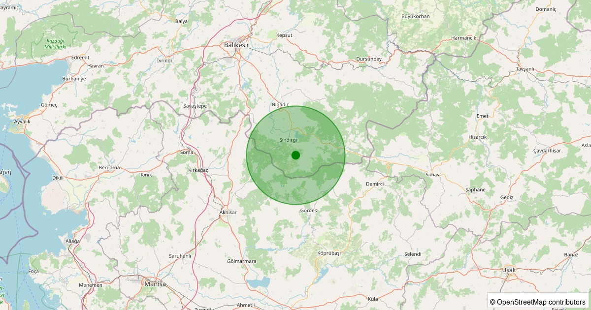31 Ekim 2025 saat 07:31 - Sındırgı - Aktaş - 1.20ml depreminin harita gösterimi