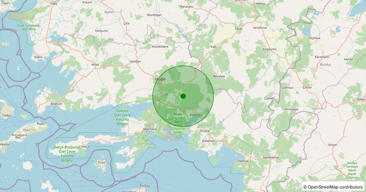 01 Kasım 2025 saat 04:59 - Köyceğiz - Balcılar - 1.80ml depreminin harita gösterimi