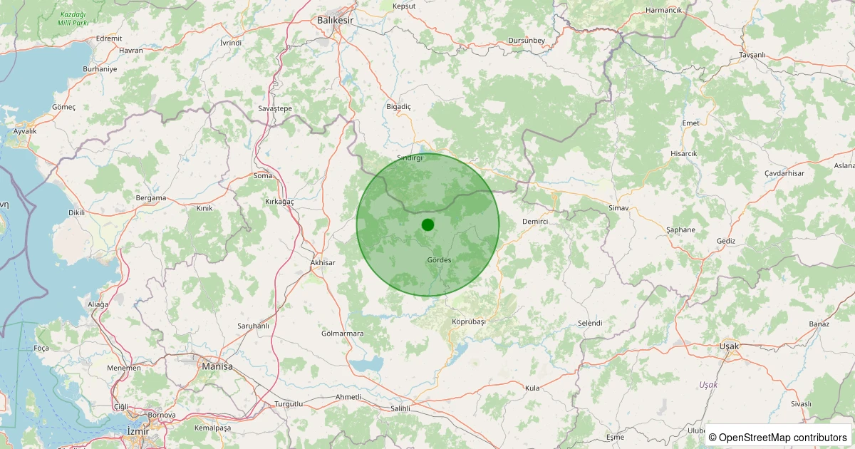 01 Kasım 2025 saat 06:52 - Gördes - Dutluca - 1.60ml depreminin harita gösterimi