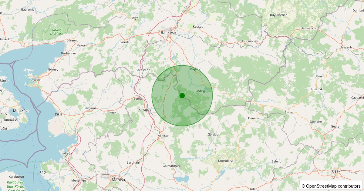 01 Kasım 2025 saat 08:37 - Sındırgı - Şahinkaya - 1.40ml depreminin harita gösterimi