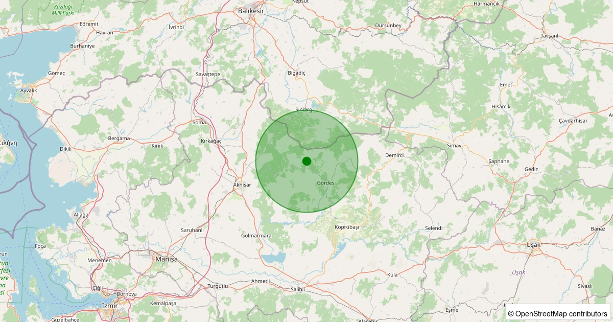 01 Kasım 2025 saat 09:28 - Gördes - Kalemoğlu - 1.70ml depreminin harita gösterimi