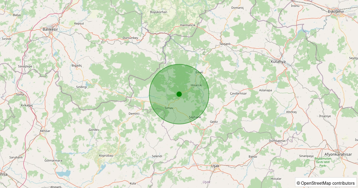 01 Kasım 2025 saat 10:41 - Simav - Söğüt Köyü - 1.70ml depreminin harita gösterimi