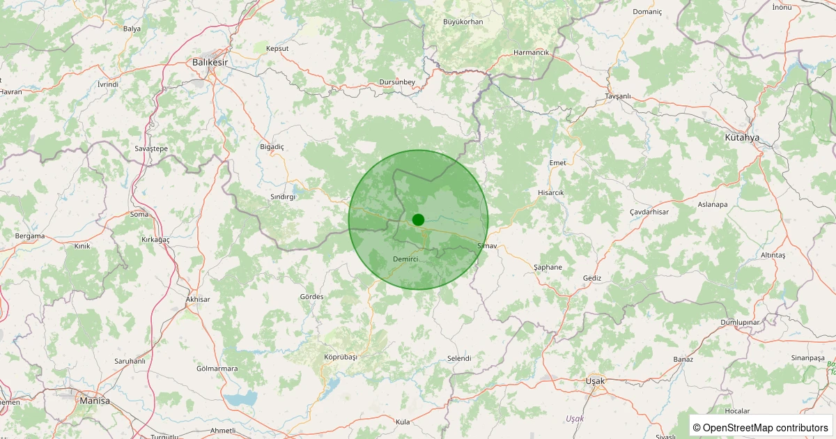01 Kasım 2025 saat 10:41 - Simav - Beciler Köyü - 1.50ml depreminin harita gösterimi