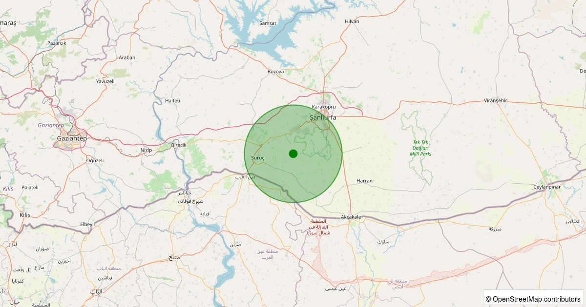 01 Kasım 2025 saat 12:06 - Eyyübiye - Göldere - 1.50ml depreminin harita gösterimi
