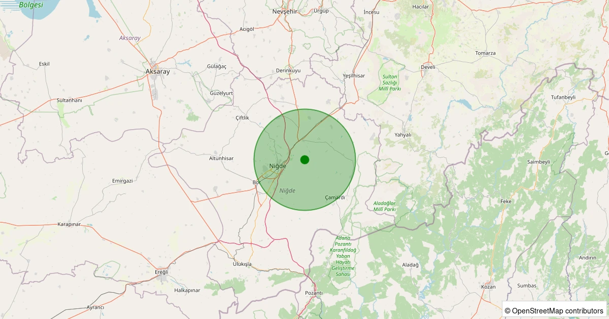 01 Kasım 2025 saat 12:39 - Merkez - Uluağaç Köyü - 1.30ml depreminin harita gösterimi
