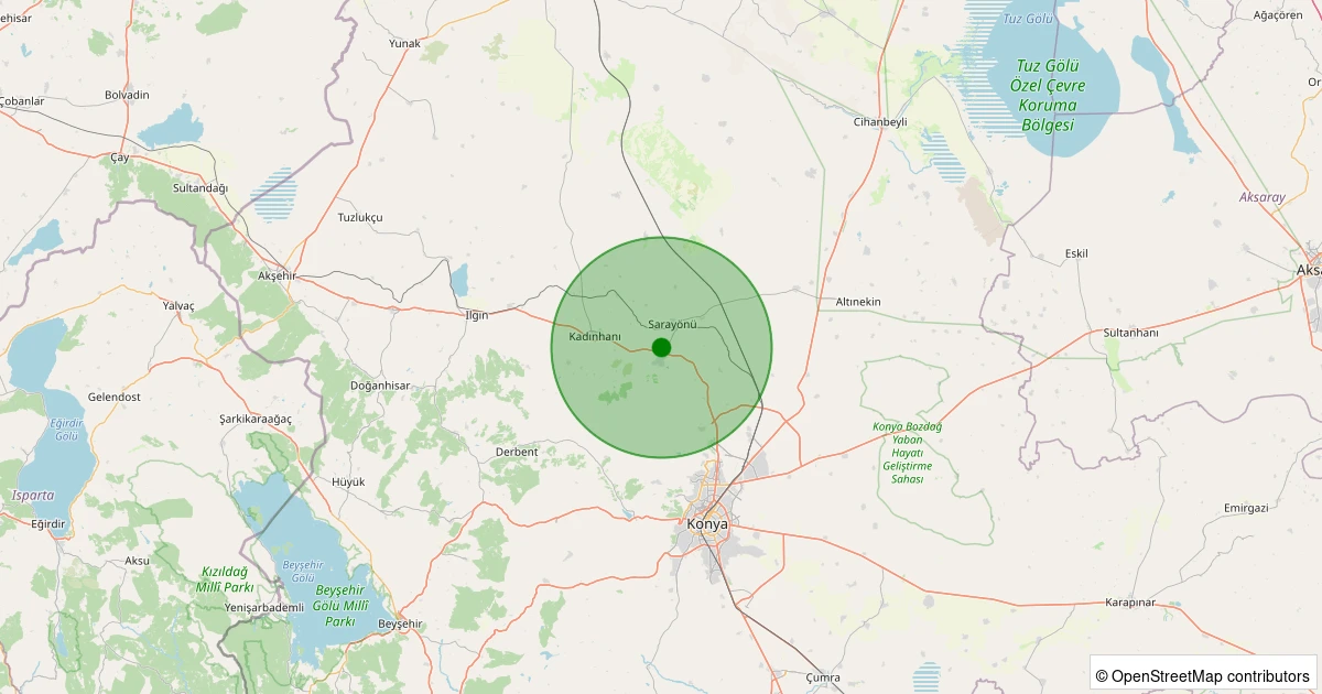 01 Kasım 2025 saat 12:56 - Sarayönü - Ladik - 1.20ml depreminin harita gösterimi