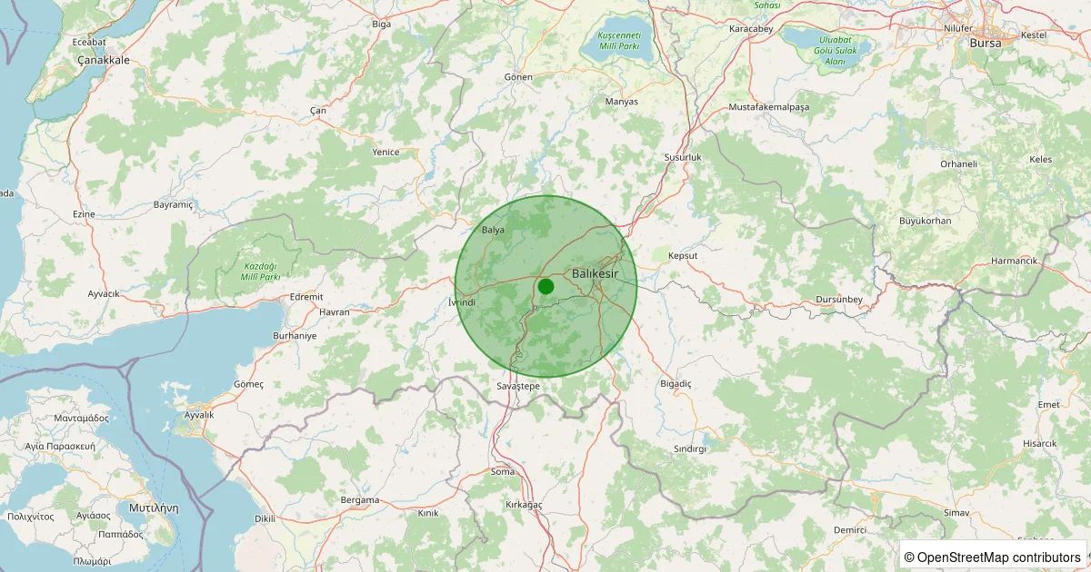 08 Ekim 2025 saat 05:36 - Altıeylül - Dereköy - 1.20ml depreminin harita gösterimi