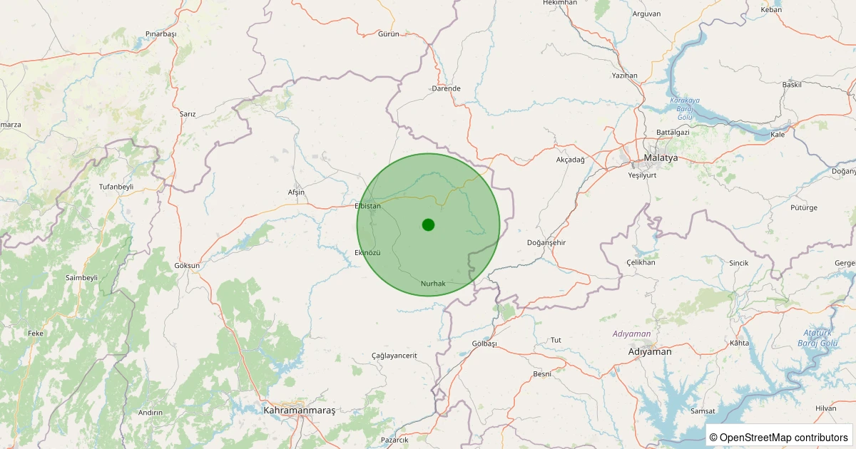 01 Kasım 2025 saat 16:15 - Elbistan - Sünnet Köyü - 3.00ml depreminin harita gösterimi