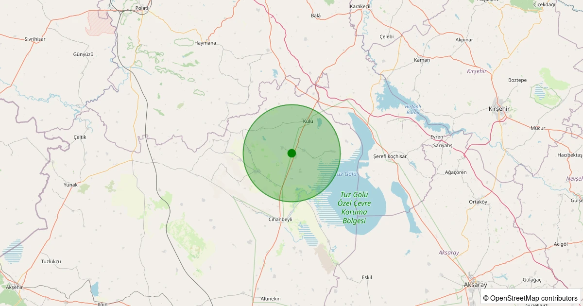 01 Kasım 2025 saat 19:18 - Kulu - Ömeranlı/Karşıyaka - 2.20ml depreminin harita gösterimi