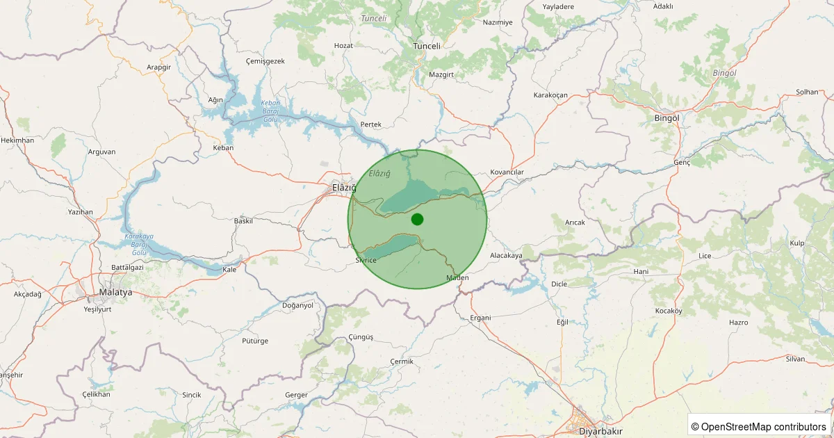 08 Ekim 2025 saat 01:22 - Merkez - Korucu Köyü - 1.70ml depreminin harita gösterimi