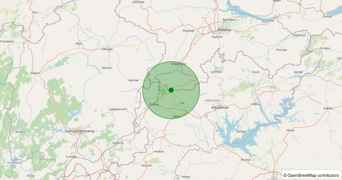 02 Kasım 2025 saat 02:00 - Doğanşehir - Hürriyet - 1.20ml depreminin harita gösterimi