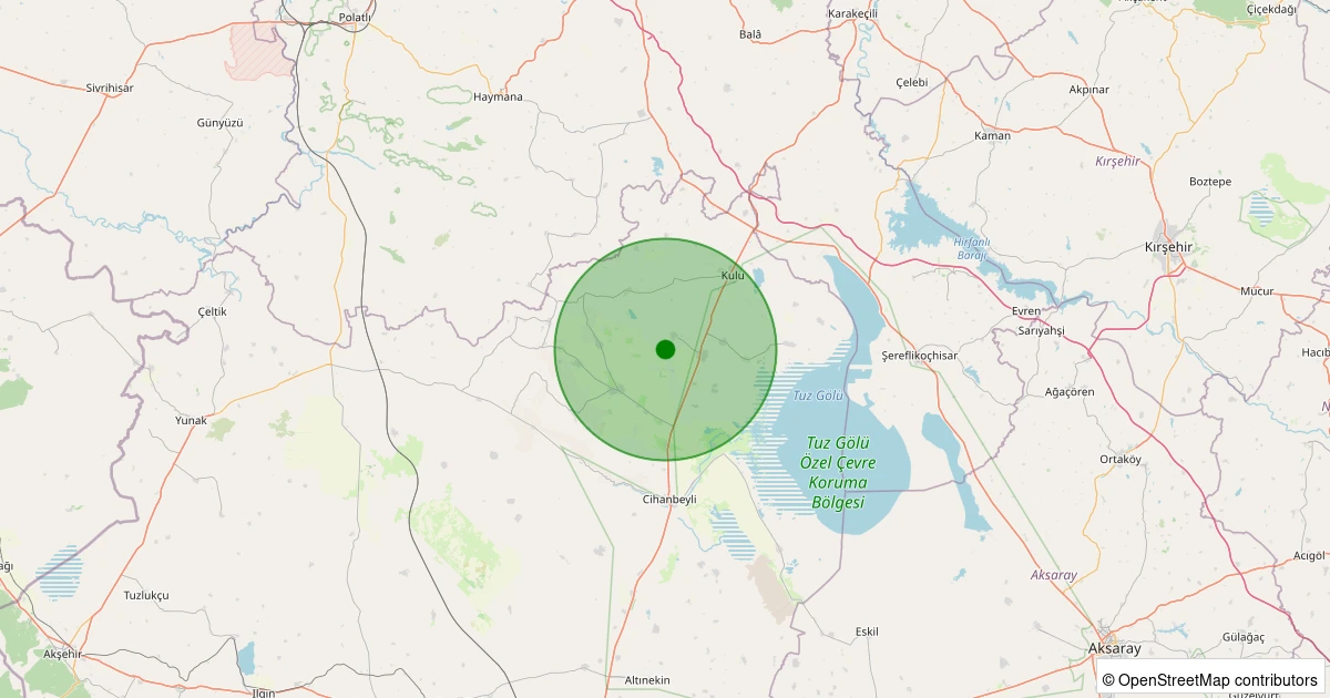 02 Kasım 2025 saat 02:02 - Kulu - Celep - 2.20ml depreminin harita gösterimi