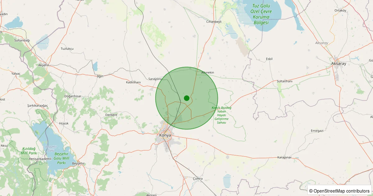 07 Ekim 2025 saat 12:34 - Selçuklu - Güvenç Köyü - 1.50ml depreminin harita gösterimi