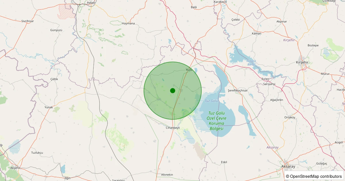 02 Kasım 2025 saat 05:19 - Kulu - Celep - 1.70ml depreminin harita gösterimi