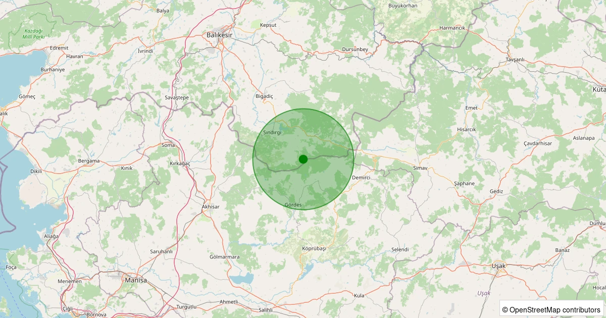 02 Kasım 2025 saat 05:38 - Sındırgı - Küçükdağdere - 1.70ml depreminin harita gösterimi