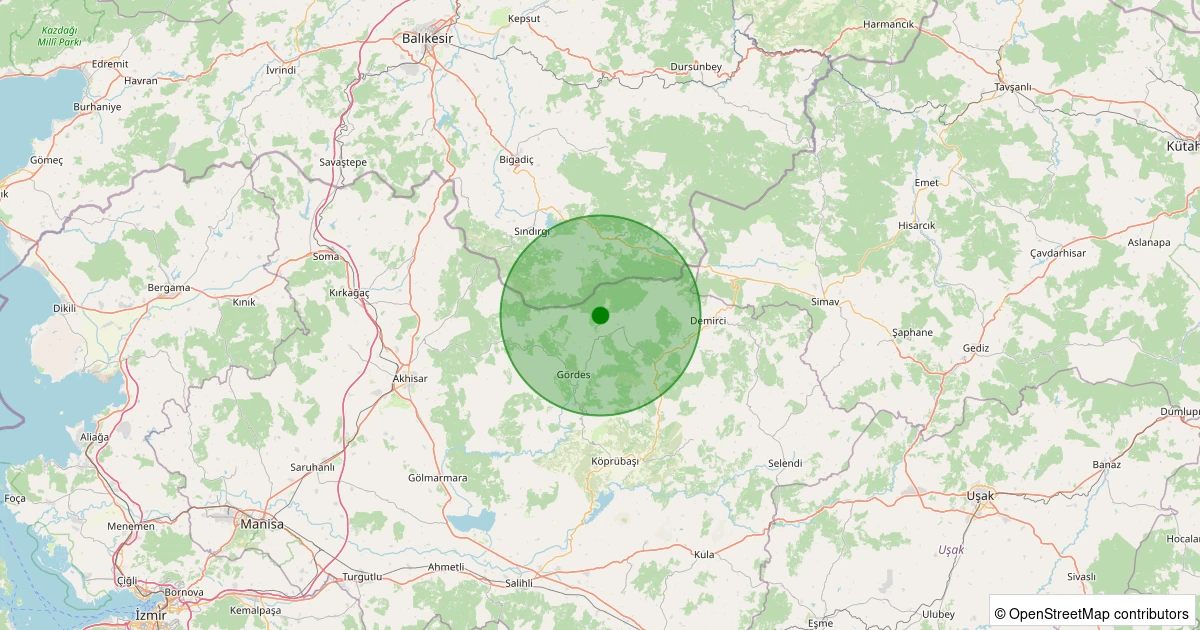 02 Kasım 2025 saat 12:03 - Gördes - 0.70ML depreminin harita gösterimi
