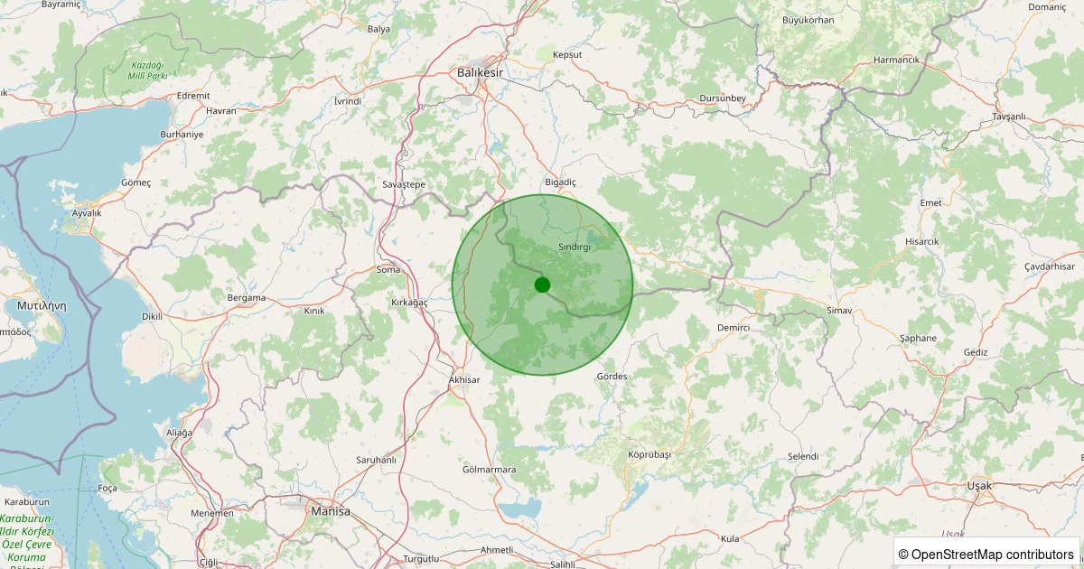 02 Kasım 2025 saat 15:46 - Akhisar - 1.30ml depreminin harita gösterimi