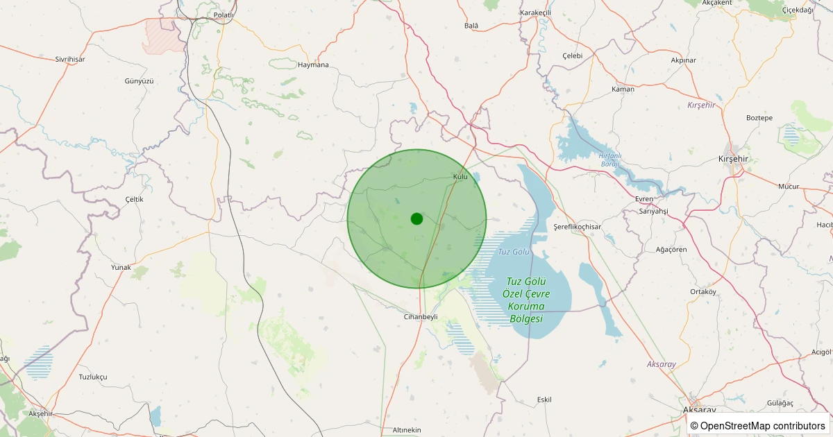 03 Kasım 2025 saat 02:45 - Kulu - Celep - 1.80ml depreminin harita gösterimi