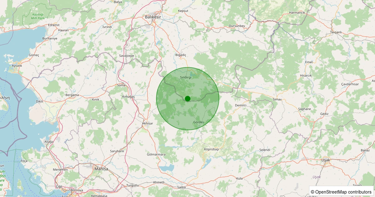 03 Kasım 2025 saat 03:05 - Sındırgı - Kınık - 1.60ml depreminin harita gösterimi