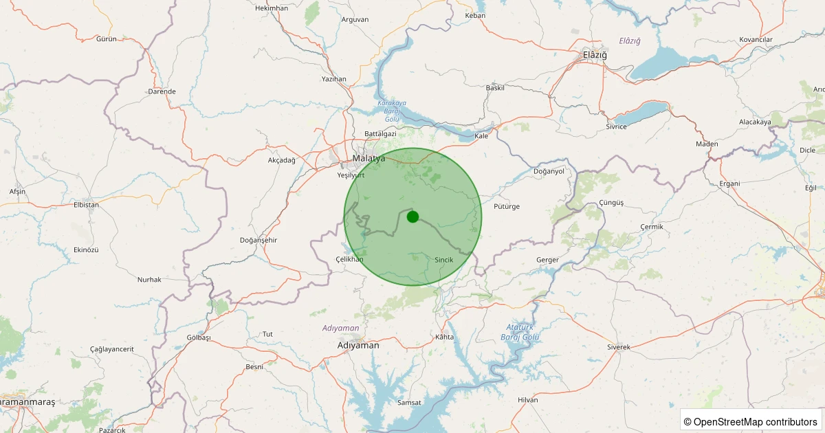03 Kasım 2025 saat 03:51 - Battalgazi - Gülümuşağı Köyü - 1.50ml depreminin harita gösterimi