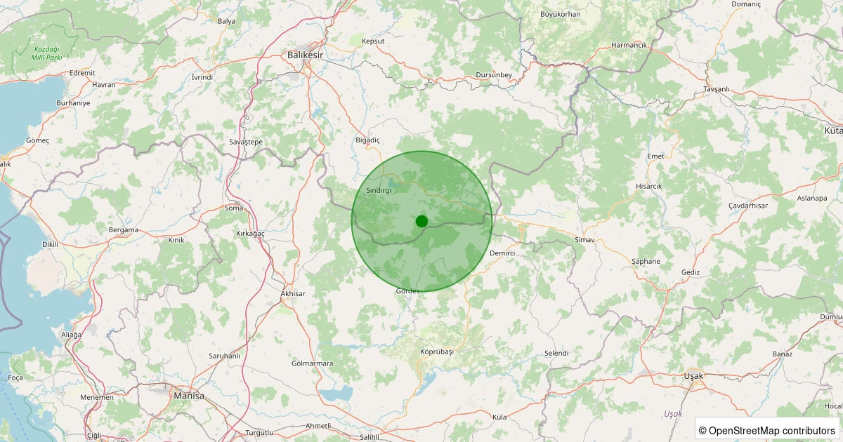 03 Kasım 2025 saat 05:04 - Sındırgı - Küçükdağdere - 1.80ml depreminin harita gösterimi