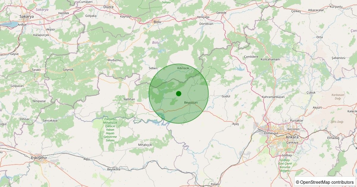 03 Kasım 2025 saat 04:57 - Beypazarı - Kaplan - 1.30ML depreminin harita gösterimi
