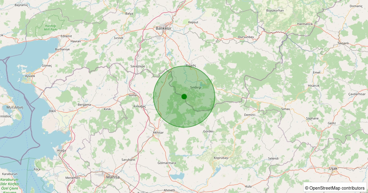 03 Kasım 2025 saat 09:18 - Sındırgı - 1.20ml depreminin harita gösterimi