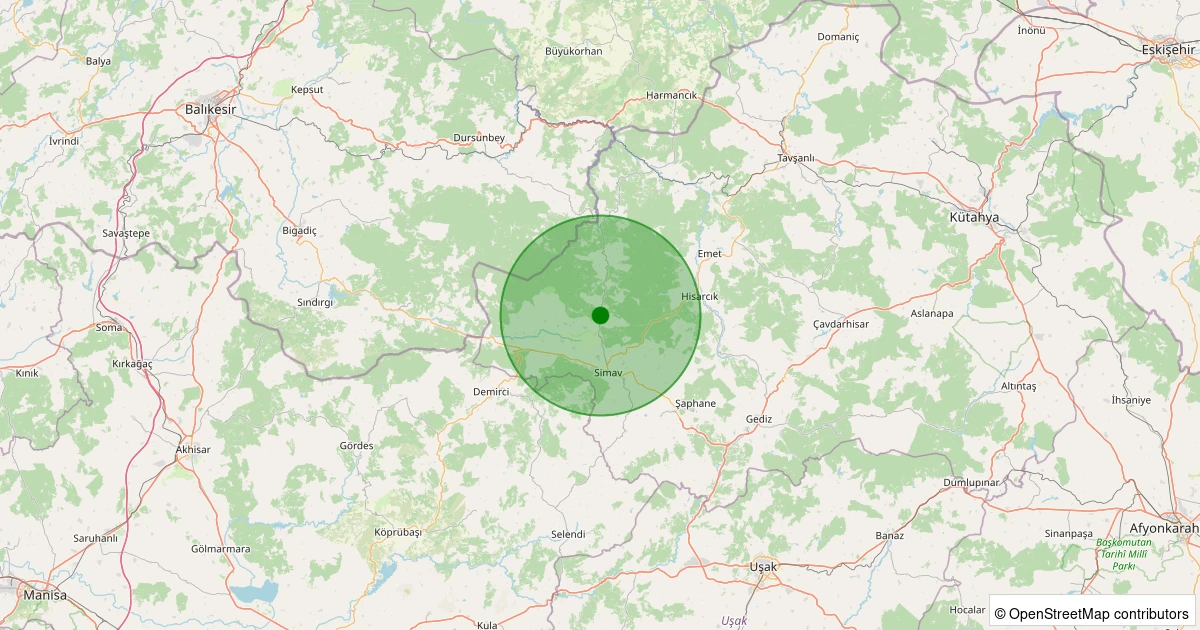 03 Kasım 2025 saat 09:40 - Simav - Hamzabey - 1.70ml depreminin harita gösterimi