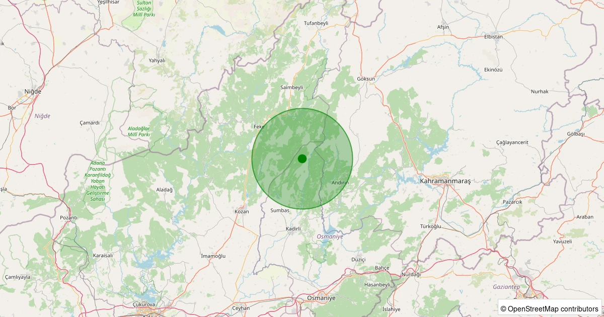 18 Ağustos 2025 saat 04:10 - Sumbas - Esenli Köyü - 3.20ml depreminin harita gösterimi