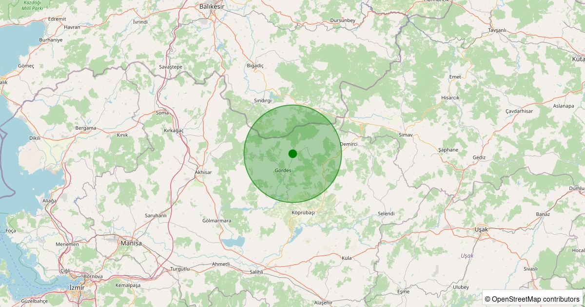 17 Ağustos 2025 saat 23:34 - Gördes - Salur - 1.70ml depreminin harita gösterimi