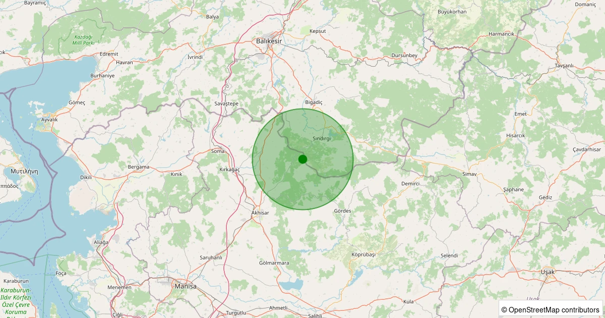 17 Ağustos 2025 saat 12:20 - Akhisar - 1.60ml depreminin harita gösterimi