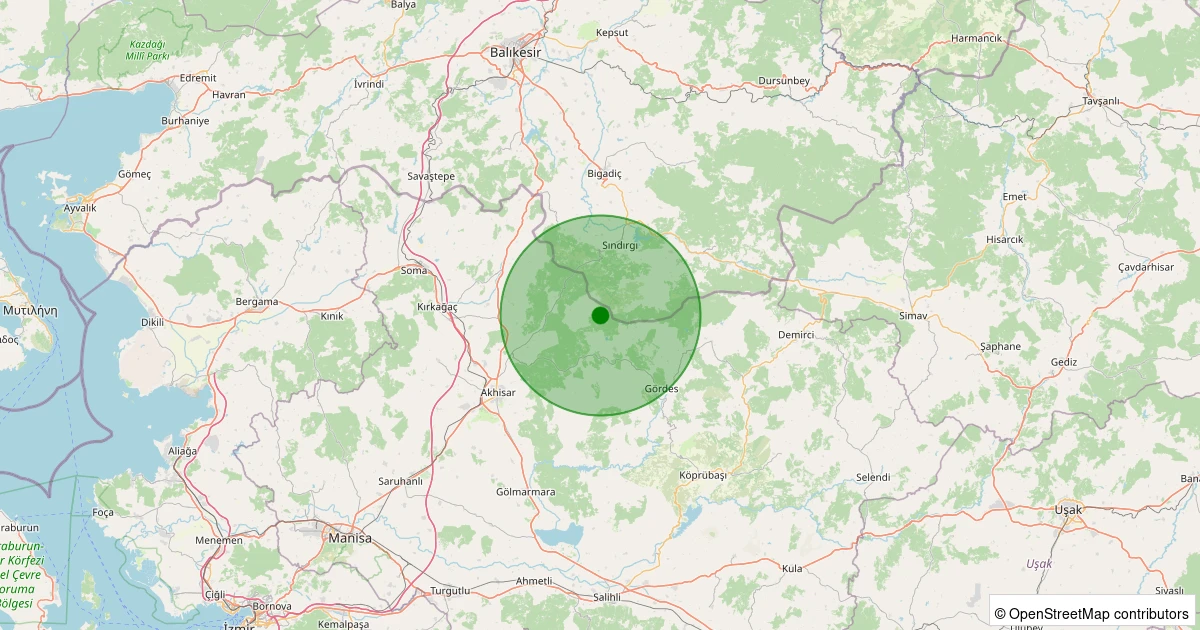 17 Ağustos 2025 saat 04:50 - Akhisar - 1.20ml depreminin harita gösterimi