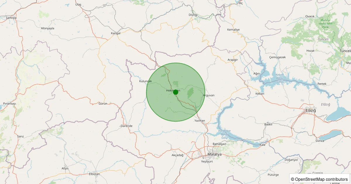 04 Ekim 2025 saat 22:37 - Hekimhan - Köprülü Mehmetpaşa - 1.30ml depreminin harita gösterimi