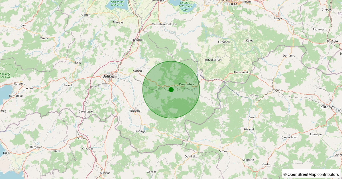 03 Kasım 2025 saat 15:28 - Dursunbey - Gazellidere - 1.60ml depreminin harita gösterimi