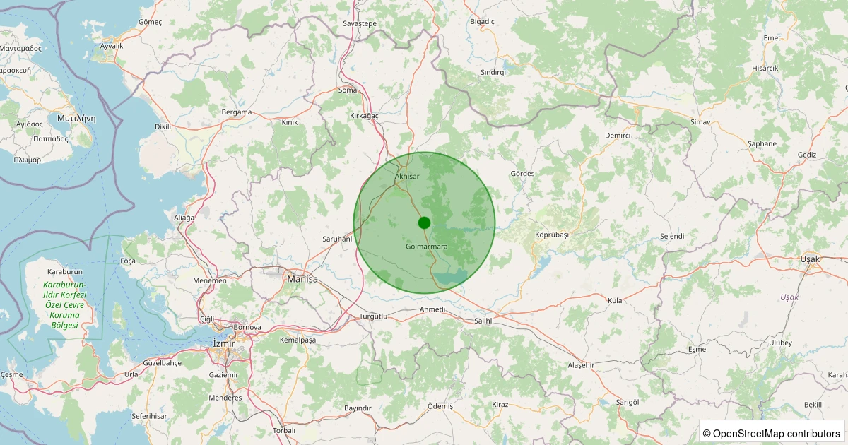 03 Kasım 2025 saat 13:20 - Akhisar - Selendi Köyü - 0.90ml depreminin harita gösterimi