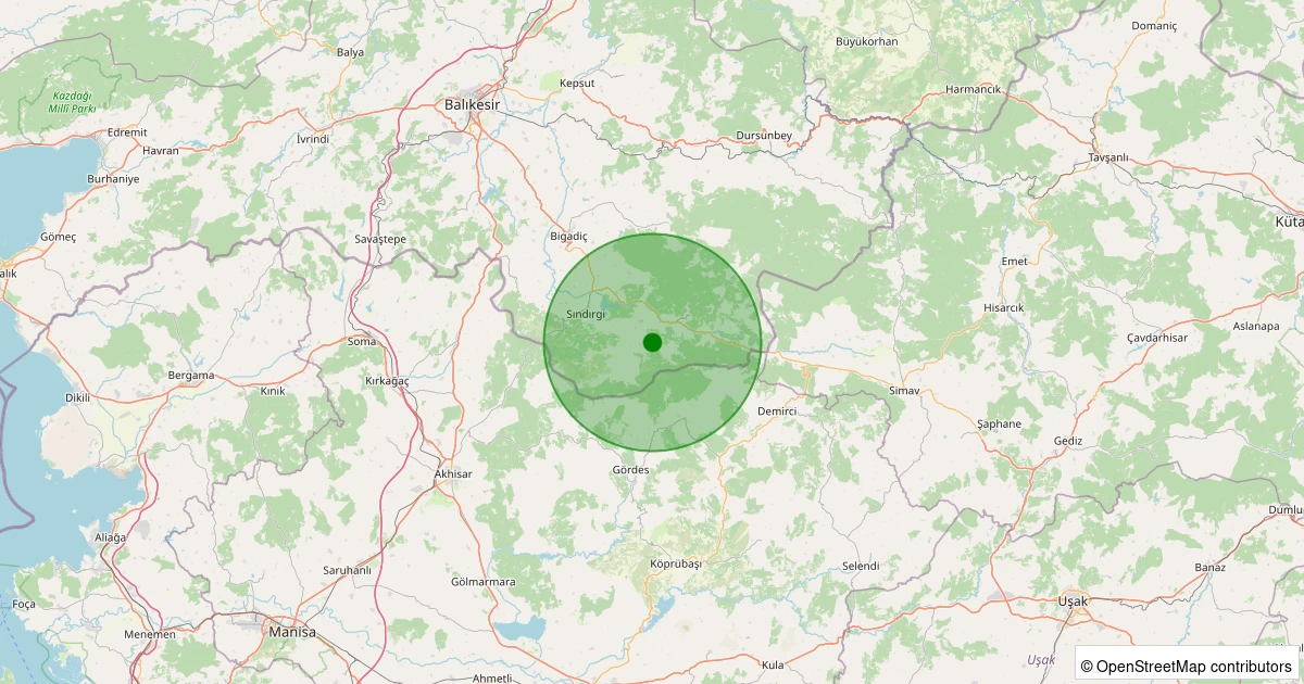 03 Kasım 2025 saat 18:29 - Sındırgı - Büyükdağdere - 3.00ml depreminin harita gösterimi