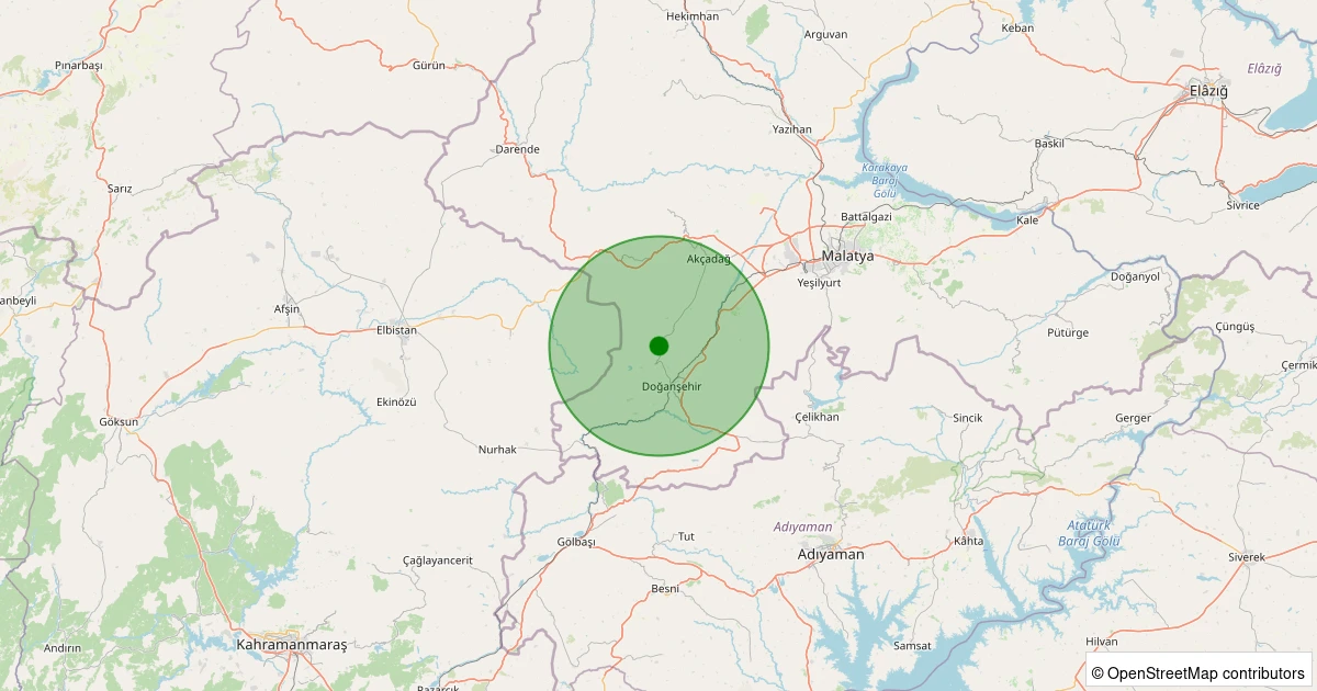 03 Kasım 2025 saat 19:19 - Doğanşehir - Polat - 1.00ml depreminin harita gösterimi