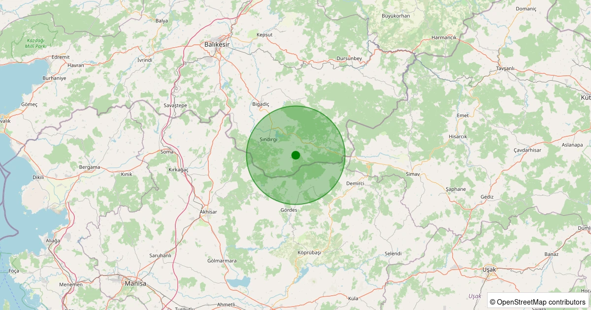 03 Kasım 2025 saat 20:59 - Sındırgı - Küçükdağdere - 1.40ml depreminin harita gösterimi