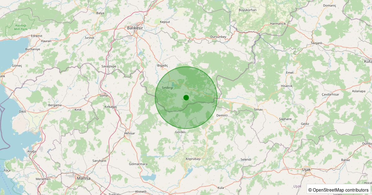 03 Kasım 2025 saat 21:06 - Sındırgı - Büyükdağdere - 1.40ml depreminin harita gösterimi