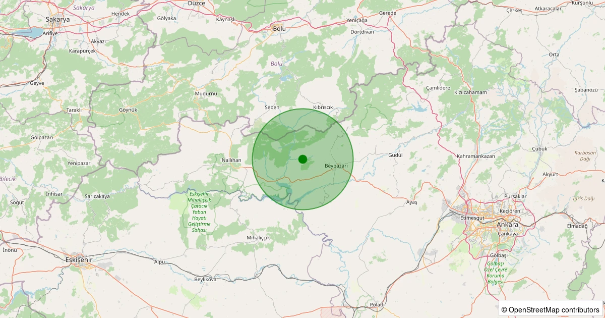 03 Kasım 2025 saat 22:03 - Beypazarı - Kozağaç - 2.40ml depreminin harita gösterimi