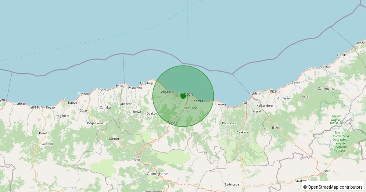 08 Ekim 2025 saat 04:57 - Ortahisar - 3 Nolu Erdoğdu - 1.30ML depreminin harita gösterimi